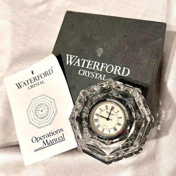 Waterford Crystal Silver Accent Clock - Picture 2 of 4